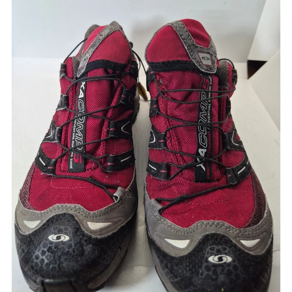 Salomon XA Comp 5 Trail Running Shoes 8.5 Burgundy Grey Gore-Tex Hiking Sneakers